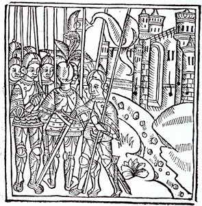 Kruisvaarders, gedrukt door Wynkyn de Worde (gest. 1534)